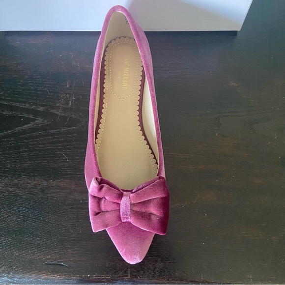Isaac Mizrahi NIB Pink/Plum Velvet Flats with Bow, 7.5 - Picture 2 of 10
